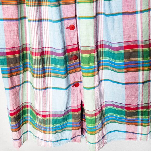 Liz Claiborne Plaid Sleeveless Dress Multicolor 16 Retro Cottagecore - Picture 5 of 8